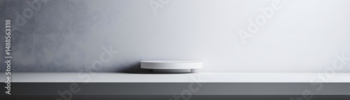 Wallpaper Mural Empty Display Platform Against a Light Gray Wall Torontodigital.ca