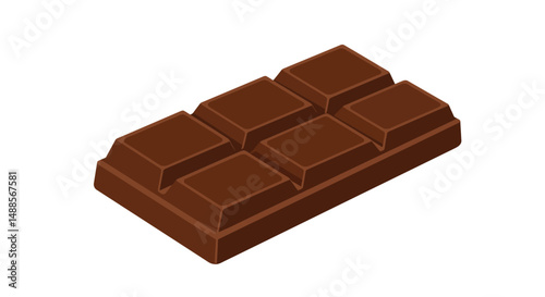Digital artwork of a chocolate bar with visible segments, set against a clean white backdrop, showcasing rich detail and tempting appearance.

