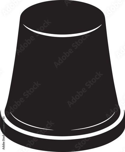 Sewing Tool Thimble Silhouette Vector | Precision Black Vector Art for Fashion Illustration