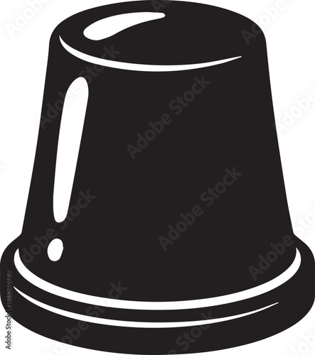 Sewing Tool Thimble Silhouette Vector | Precision Black Vector Art for Fashion Illustration