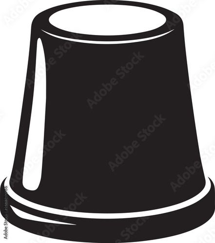 Sewing Tool Thimble Silhouette Vector | Precision Black Vector Art for Fashion Illustration