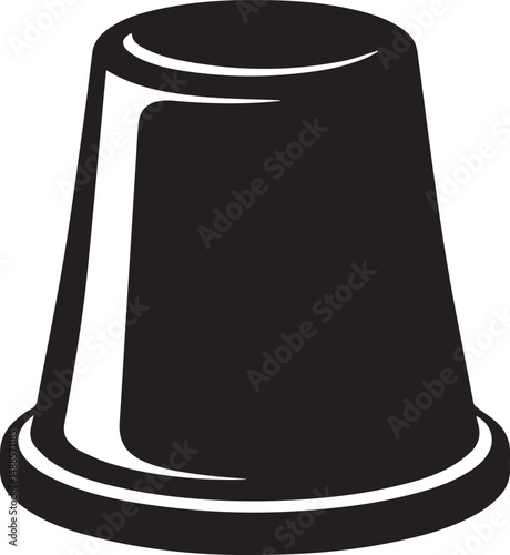 Sewing Tool Thimble Silhouette Vector | Precision Black Vector Art for Fashion Illustration