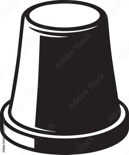Sewing Tool Thimble Silhouette Vector | Precision Black Vector Art for Fashion Illustration