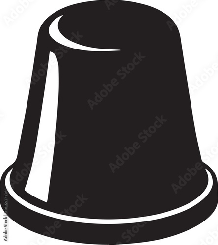 Sewing Tool Thimble Silhouette Vector | Precision Black Vector Art for Fashion Illustration