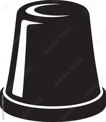 Sewing Tool Thimble Silhouette Vector | Precision Black Vector Art for Fashion Illustration