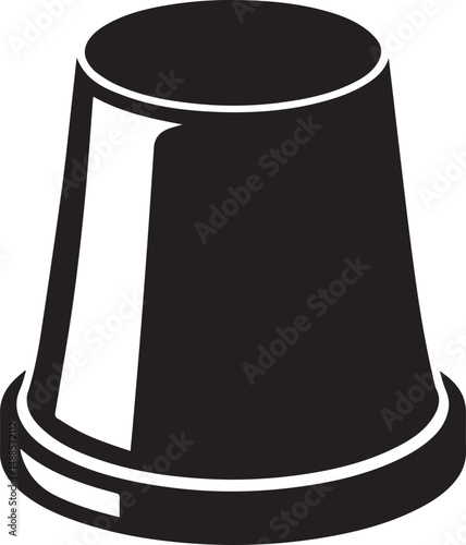 Sewing Tool Thimble Silhouette Vector | Precision Black Vector Art for Fashion Illustration