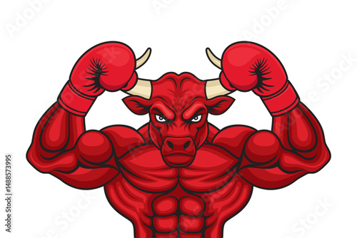 bull boxing vector illustration design