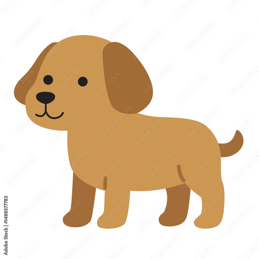 Cute dog a charming brown cartoon pup. Suitable for pet related designs, children's book illustrations, stationery, and social media posts Cute dog a charming brown cartoon pup. Suitable for pet related designs, children's book illustrations, stationery, and social media posts