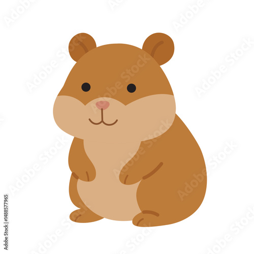 Cute hamster resting, a fluffy ball of joy suitable for pet related designs, children's books, greeting cards, posters, social media posts
