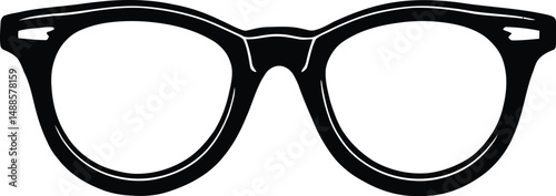 Classic Retro Eyeglasses Featuring Round Lenses, a Thick Frame, and a Timeless Design, Representing Intellectual Style, Vintage Fashion, and Iconic Optical Accessories