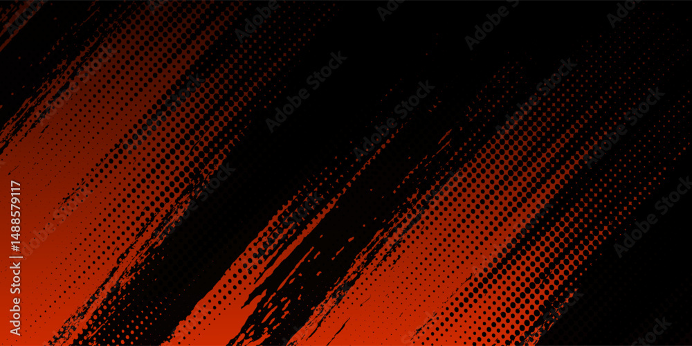 Fototapeta premium Abstract Red and Black Striped Background With Dynamic Brushstroke Pattern