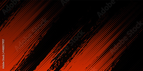 Abstract Red and Black Striped Background With Dynamic Brushstroke Pattern