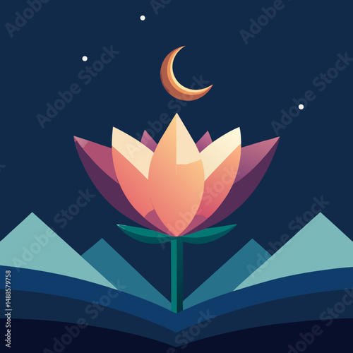vector illustration of a lotus