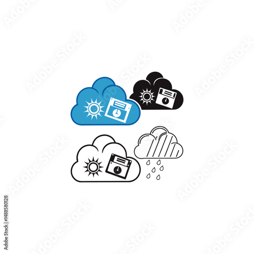 Cloud vector computing concept illustration
