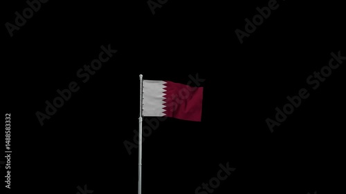 High-Quality 4K Qatar Flag | Waving Background