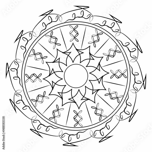 unique mandala art design with black color 
