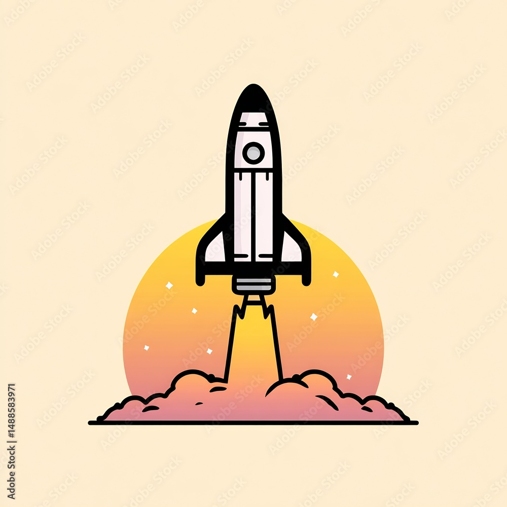 Obraz premium rocket ship launching 