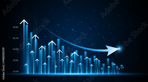 Downward trend of business graph or investment concept with decreasing profits. company downward arrow	