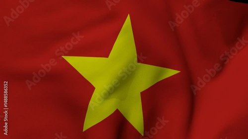 Vietnam Flag Animation | 4K Waving Loop