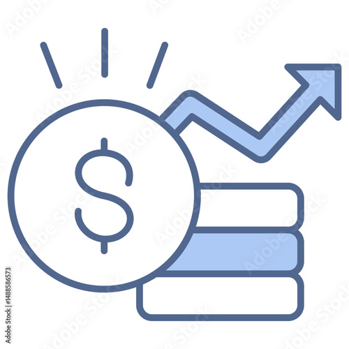 Financial Growth Blue Icon