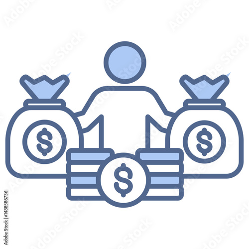 Wealth Management Blue Icon