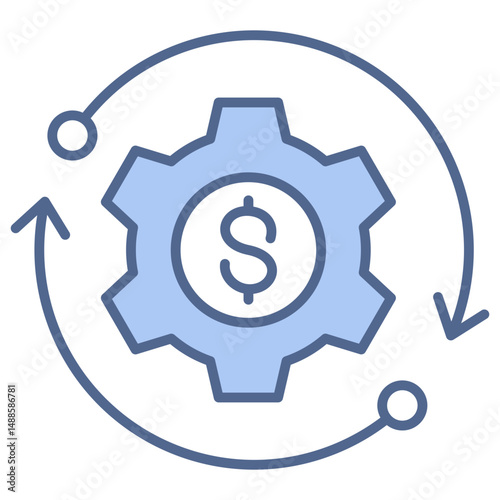 Financial Recovery Blue Icon
