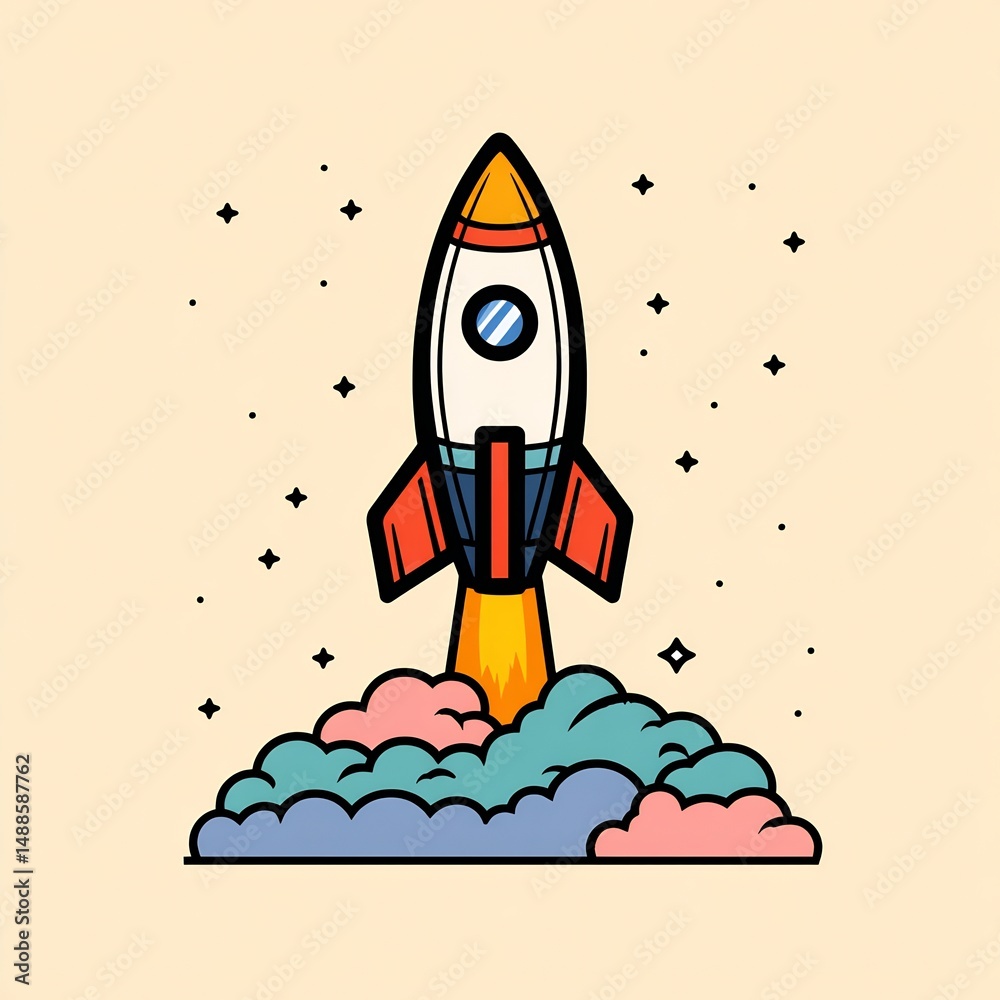 Fototapeta premium rocket ship launching