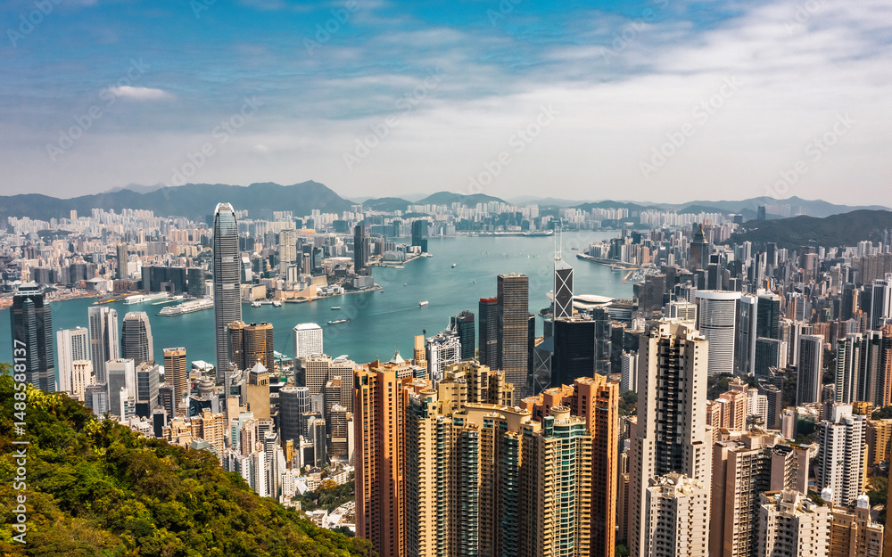 Obraz premium Aerial view of Hong Kong
