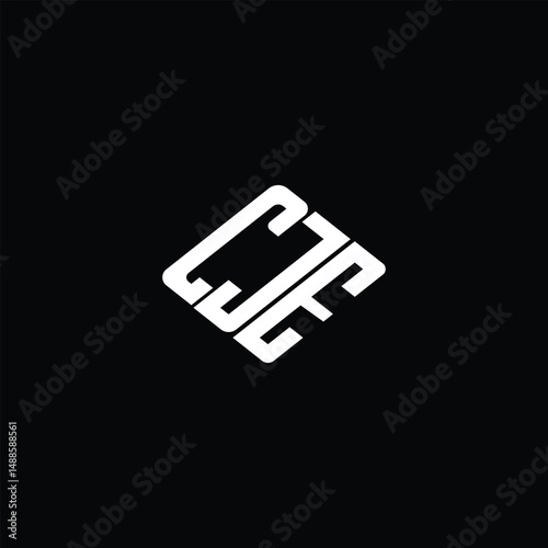 CJE letter logo design on black background.