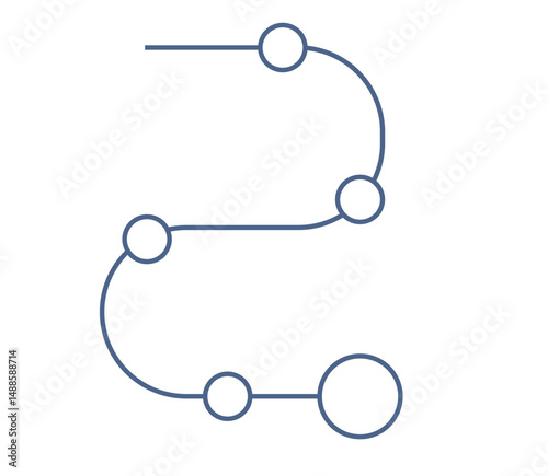 Road map product development chronology plan, strategy direction icon. Simple line process timeline procedure.