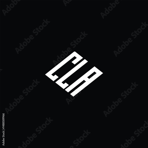 CLA letter logo design on black background.