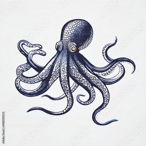 Octopus with Curled Tentacles