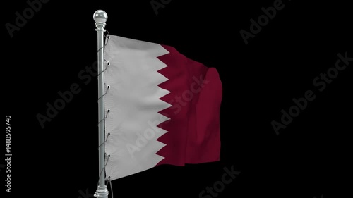 Realistic Qatar Flag Waving in Wind | Seamless