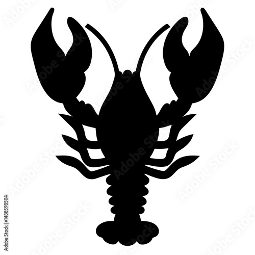 Lobster Claw Silhouette – crustacean Marine Life   Black Vector
