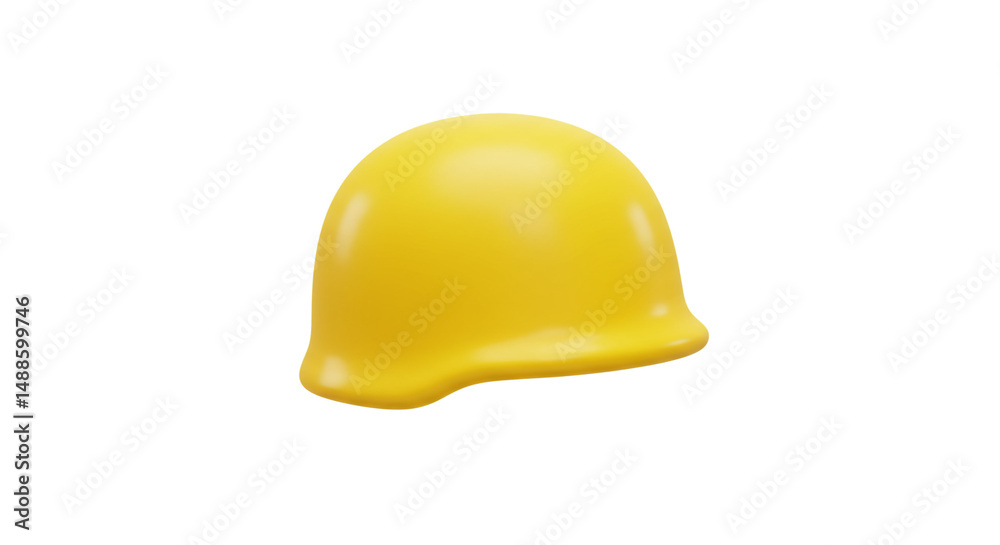 Fototapeta premium Isolated yellow hard hat on a white background used for construction safety equipment gear