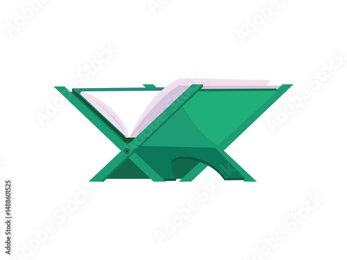 Quran with wooden stand illustration for a design element or coloring book element