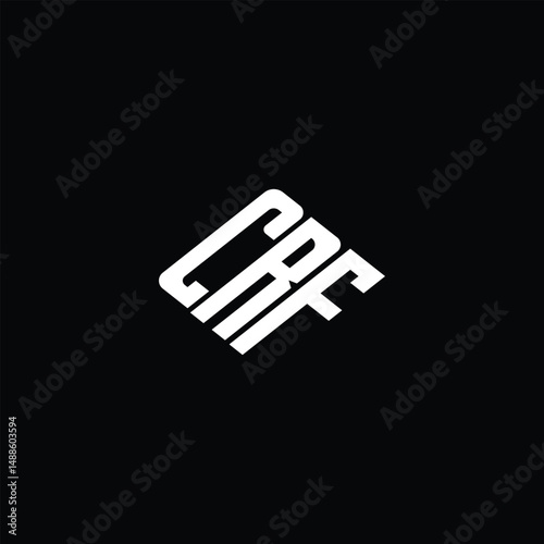 CRF letter logo design on black background.