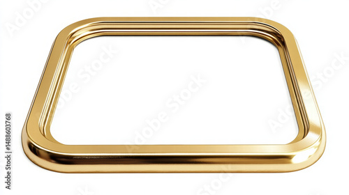 Golden Square Frame: A simple yet elegant golden square frame with a subtle depth and smooth curves, perfect for adding a touch of sophistication to any design.