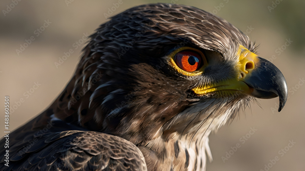 Fototapeta premium close up [portrait of a falcon ai
