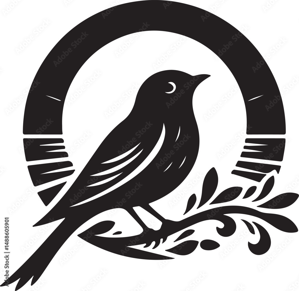Beautiful Bird high quality black and white vector Beautiful Bird high quality black and white vector