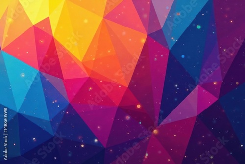 Geometric abstract shapes, vibrant color palette, art, minimal, modern