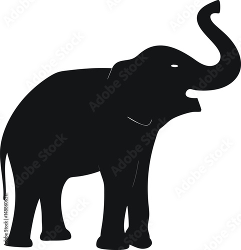 Elegant Elephant Silhouette Animal Wild Nature Adventure And Strong Africa