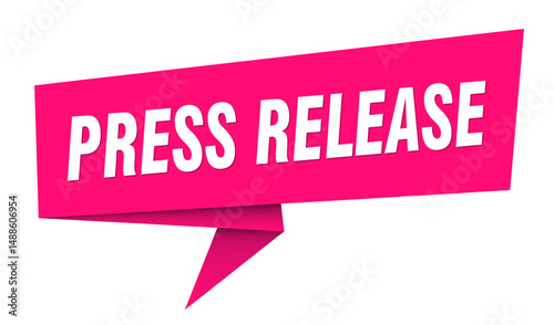 press release banner. press release speech bubble, label, sticker, sign template