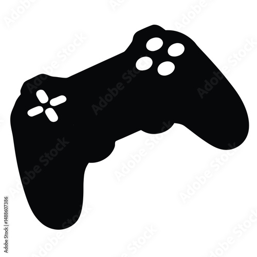 Game controller. Icon for design. Blank, white and black backgrounds - Line icon