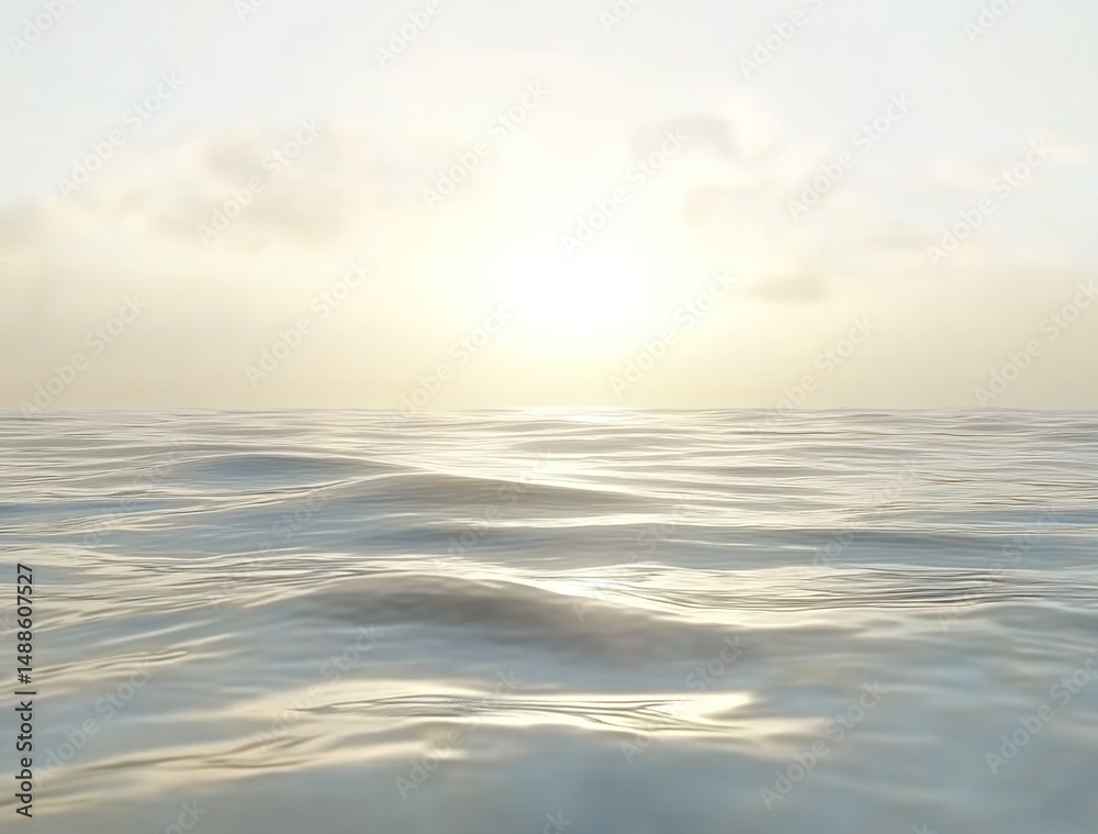 Obraz premium Calm Ocean with Gentle Waves and Horizon