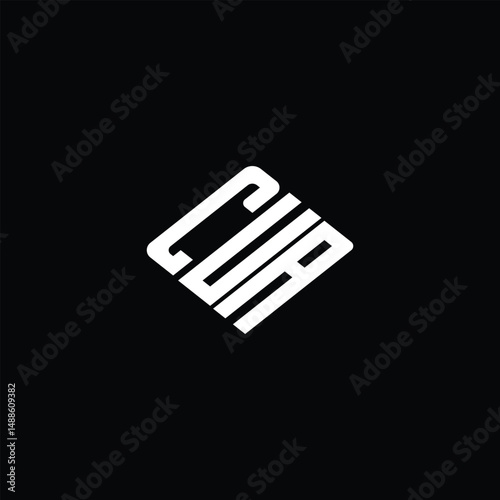 CUA letter logo design on black background.