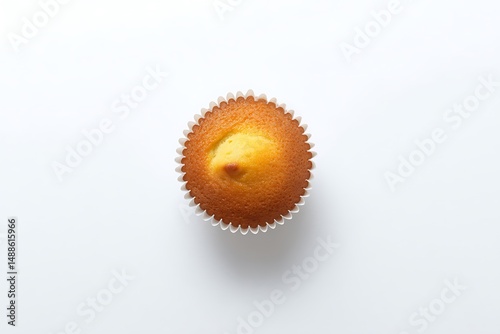 Simple muffin on white background top