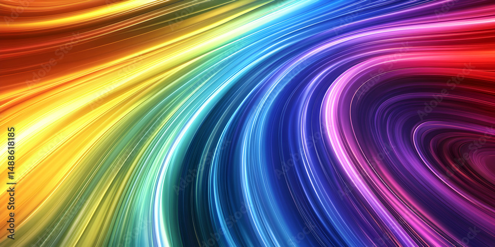 Obraz premium Colorful Abstract Background with Smooth Curved Light Trails