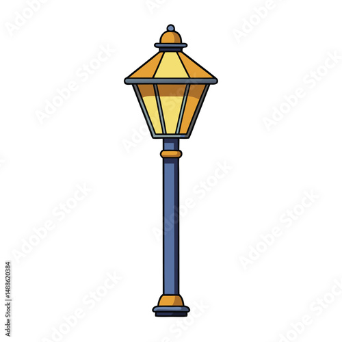 Classic Street Lamp Post Illustration Vector Graphic Design Element