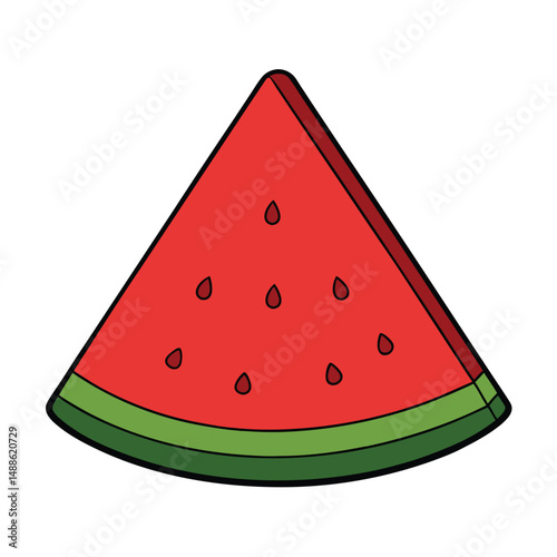 Juicy Watermelon Slice Illustration  Perfect for Summer Designs